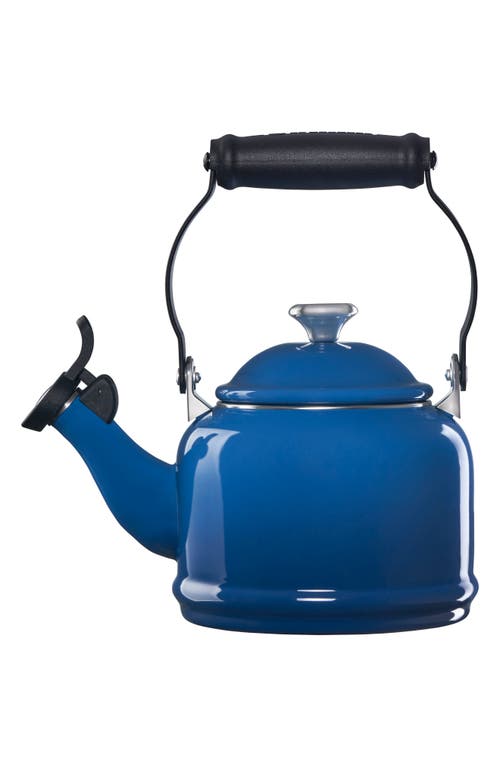 Le Creuset 2.2-quart Enameled Stainless Steel Whistling Cloche Kettle In Marseille/silver