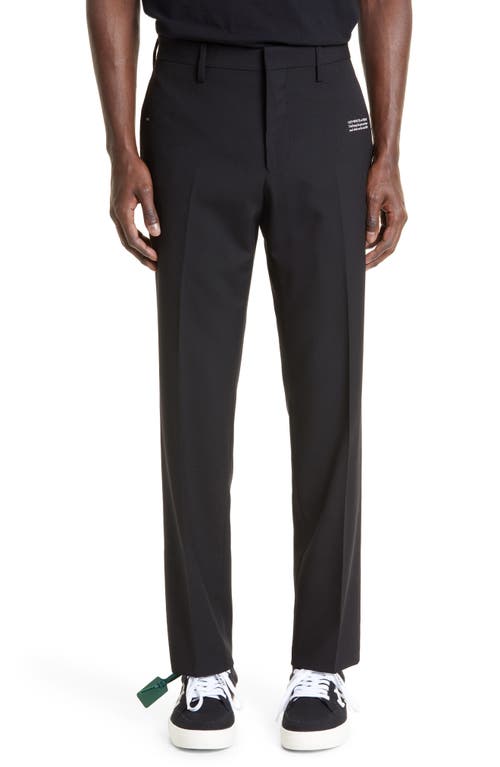 Off-white Corp Skinny Virgin Wool Trousers In Black/white