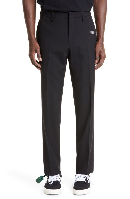 Shop Off-white Corp Skinny Virgin Wool Pants In Black/white