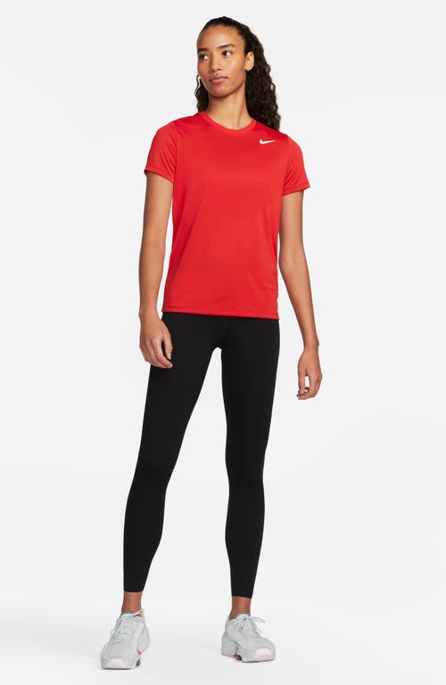 Shop Nike Dri-fit Crewneck T-shirt In 657university Red/white