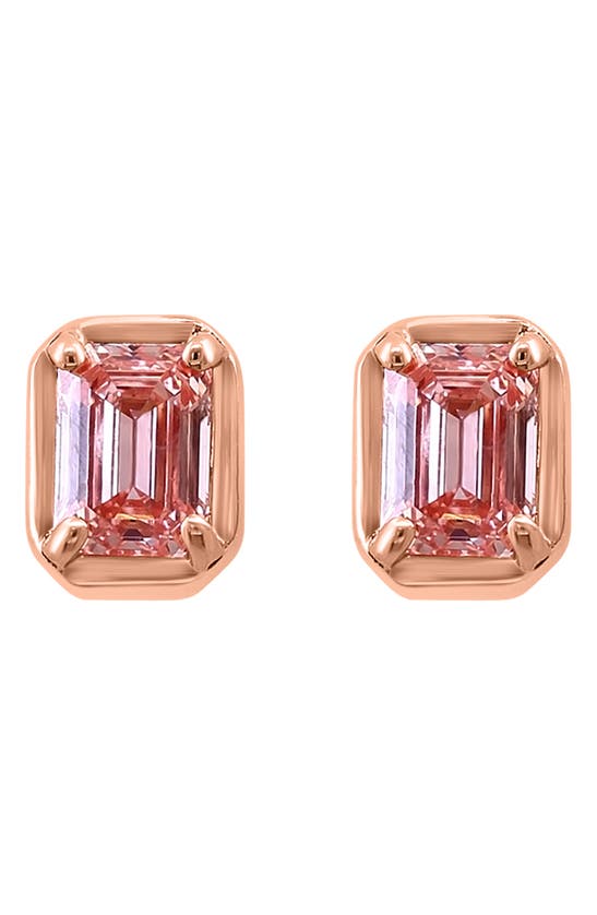 Effy 14k Rose Gold Lab Created Pink Diamond Stud Earrings