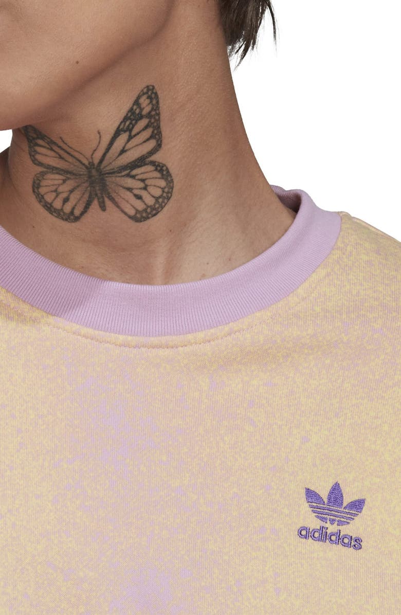 adidas Originals Oversize Tie Dye Cotton Terry Crop Sweatshirt, Alternate, color, 