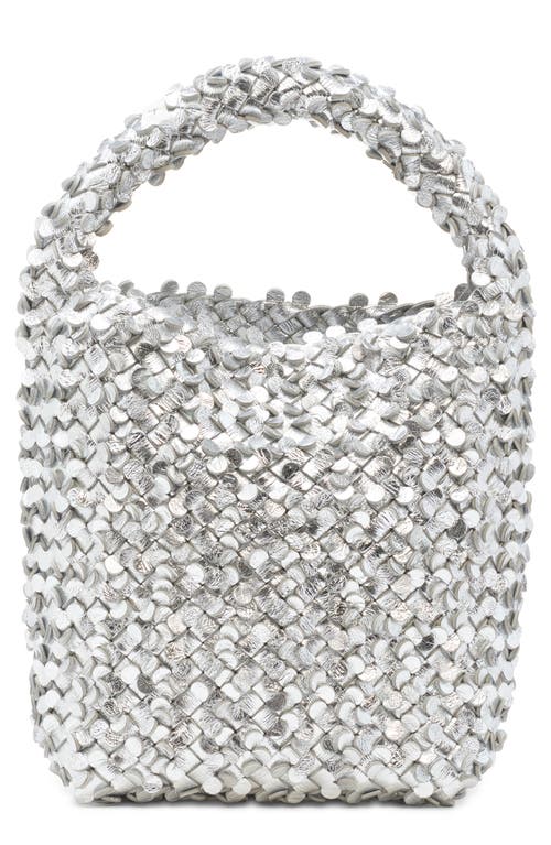 Bottega Veneta Cabat Mirror Confetti Leather Top Handle Bag in Silver/Gold at Nordstrom