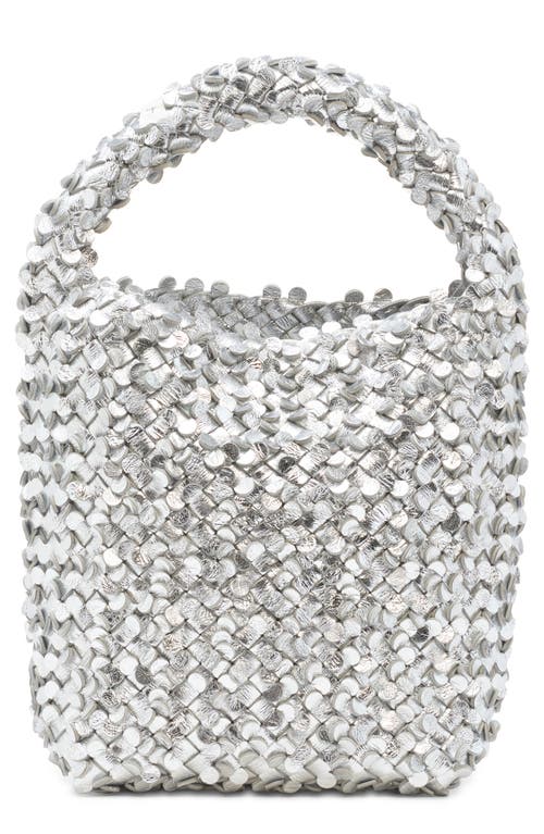 Bottega Veneta Cabat Metallic Sequin Bucket Bag In Silver/gold