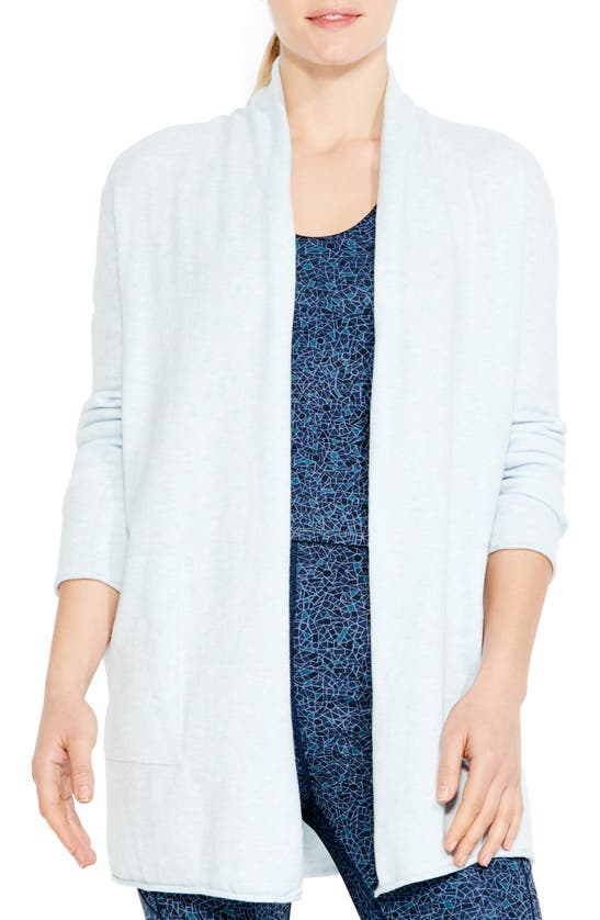 Nz Active By Nic+zoe Nz Active Cool Down Open Front Cotton Blend Cardigan In Cascade