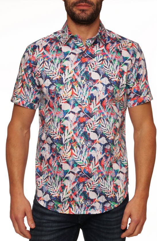 Shop Robert Graham Quindell Short Sleeve Button Up Shirt In White Multi