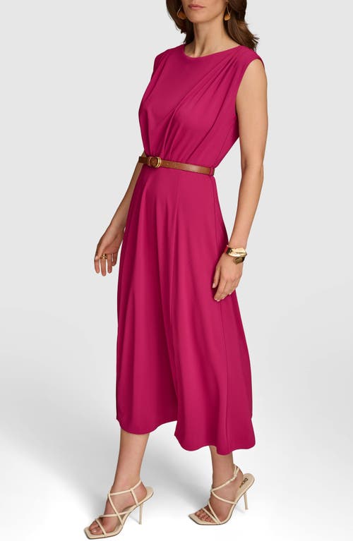 Donna Karan Women's Sleeveless Belted Jersey Midi Dress In Cactus Flo