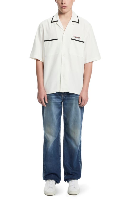 Shop Vayder Luca Oversize Silk Blend Camp Shirt In White