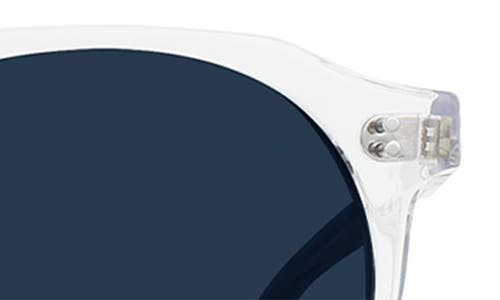 Raen Remmy 52mm Polarized Round Sunglasses In Crystal Clear/pol Blue Smoke