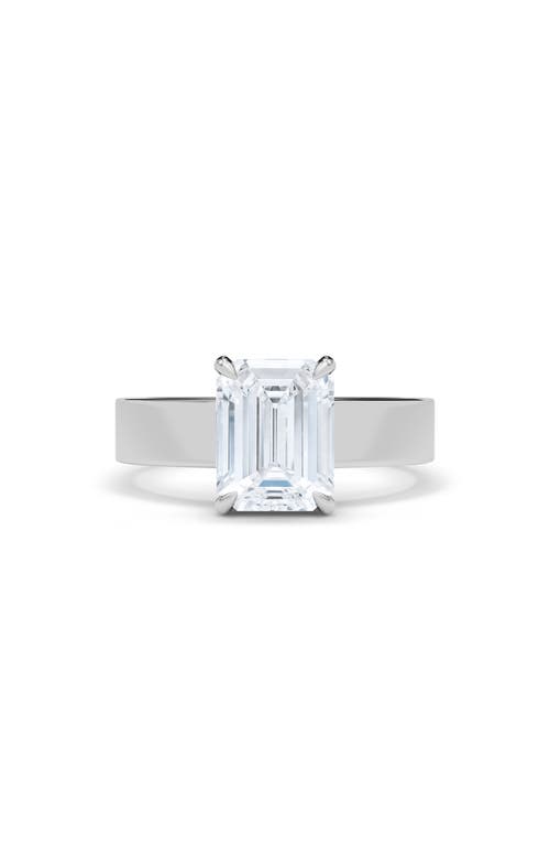 Hautecarat Emerald Cut Cigar Lab Created Diamond Ring In 2.00ctw 18k White Gold