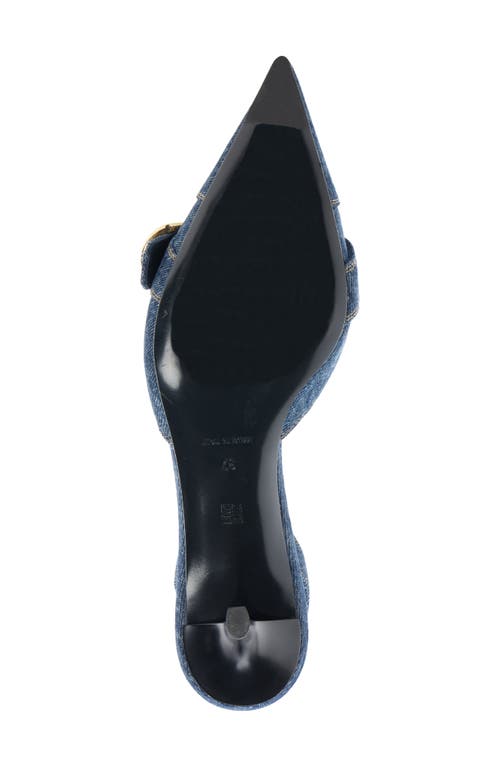 Givenchy Voyou Denim Buckle Slingback Pumps In Dark Blue