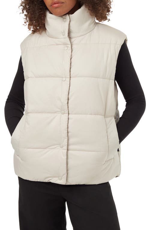 Oversize Insulated Reversible Vest in Pale Oak/Fossil