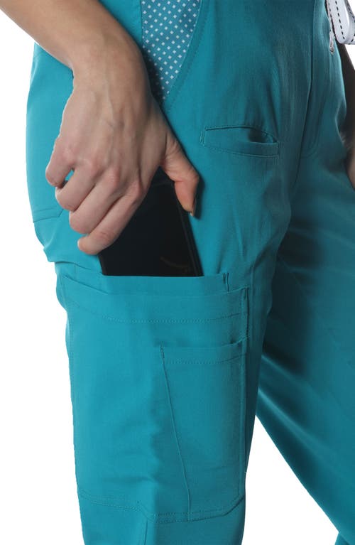 Shop Members Only Valencia Jogger Scrub Pants In Teal