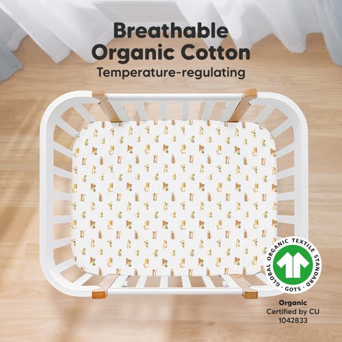 Keababies Soothe Fitted Mini Crib Sheet In Construction