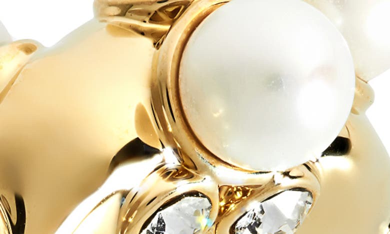 Shop Dries Van Noten Crystal & Freshwater Pearl Ring In Gold