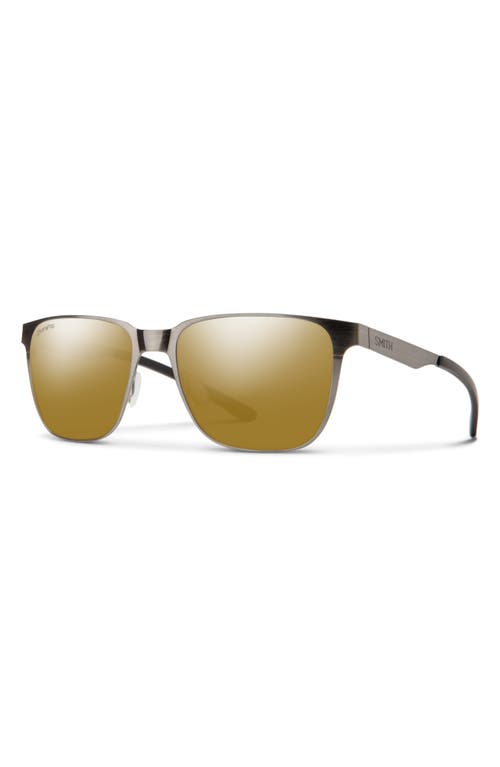 Shop Smith Lowdown 54mm Chromapop™ Polarized Square Sunglasses In Brushed Gunmetal/bronze