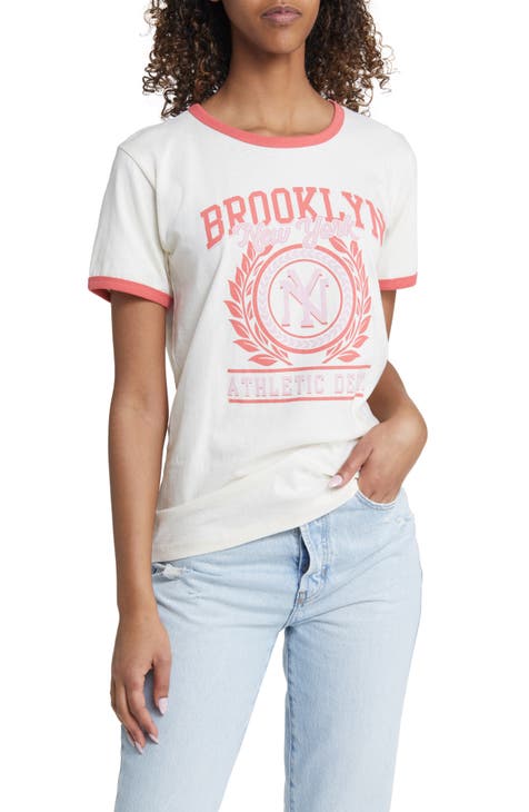 Brooklyn Athletic Department Cotton Graphic Ringer T-Shirt
