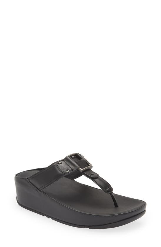 Fitflop Flitta Platform Flip Flop In All Black