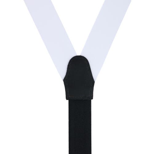 Trafalgar Phoenix 38mm Grosgrain Non Stretch Ribbon Button End Suspenders In White