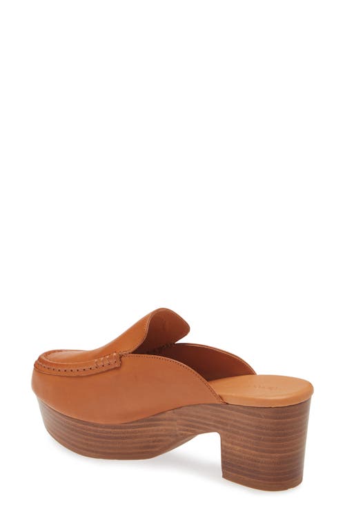 Chocolat Blu Gemm Platform Loafer Mule In Cognac Leather