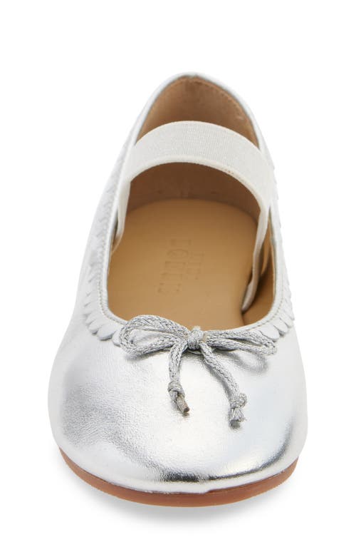 Shop Mini Boden Kids' Metallic Ballet Flat In Silver Metallic