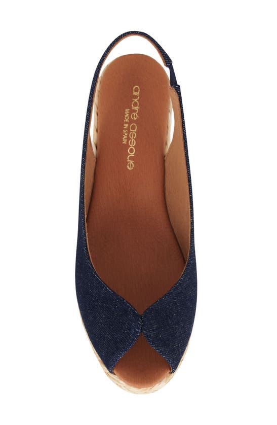 Shop Andre Assous Audrey Espadrille Wedge Sandal In Navy