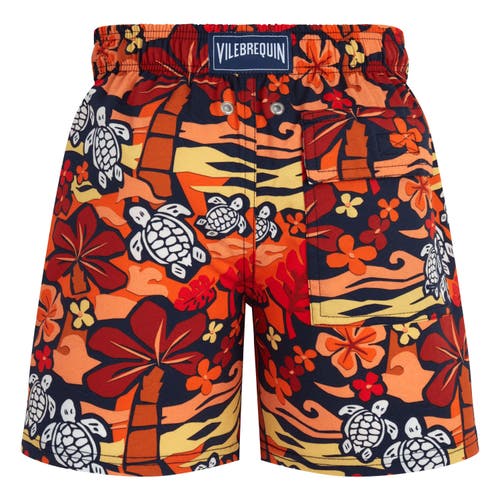 Vilebrequin Monoi Printed Swim Trunks In Abricot