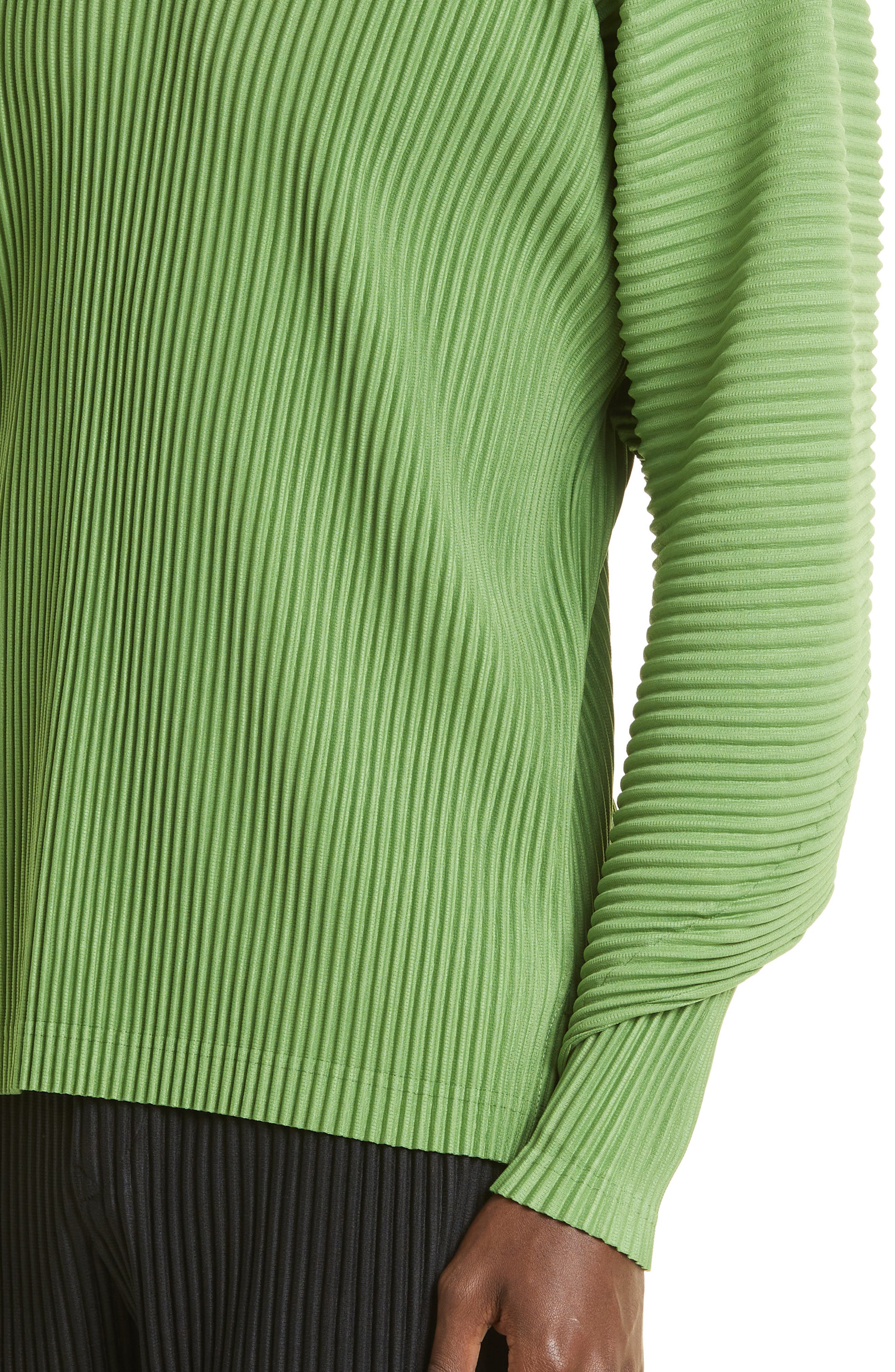 Homme Plissé Issey Miyake Calla Lily Pleated Shirt in 63-Grass