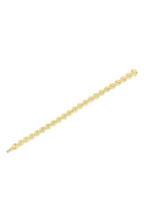 Ef Collection Diamond Disc Eternity Bracelet In 14k Yellow Gold