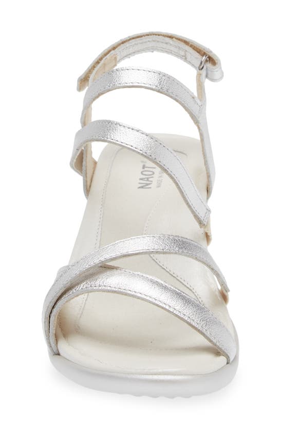 Naot Limit Slingback Sandal In Soft Silver Leather