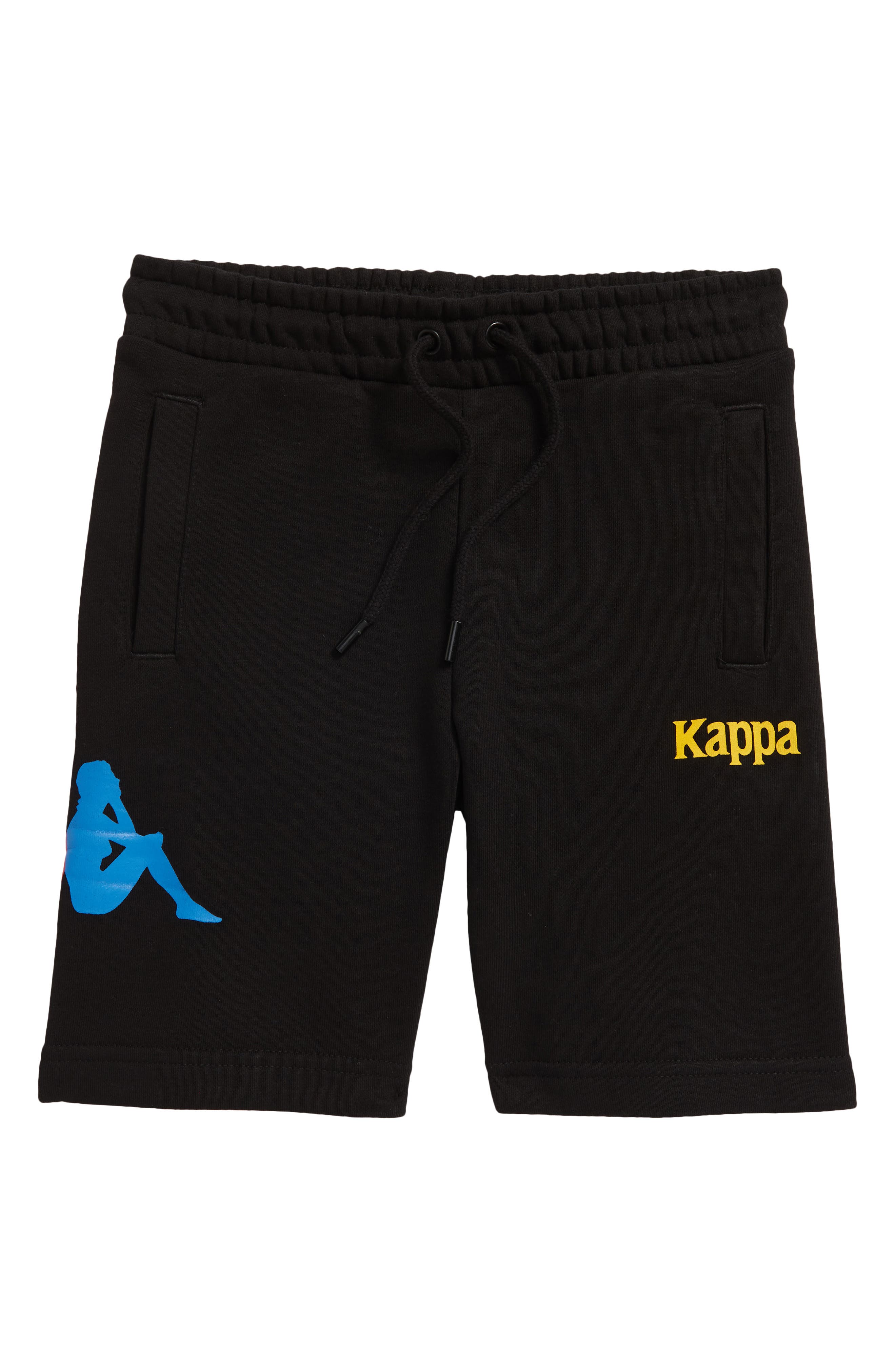 Kappa Kids' Authentic Sangone Shorts in Black Fuchsia Blue at Nordstrom, Size 12Y Us