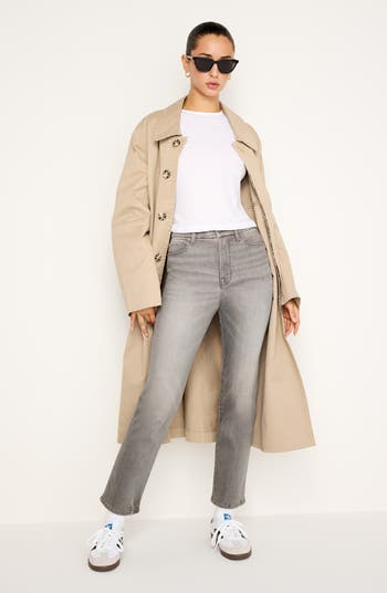 Good Curve Raw Hem High Waist Straight Leg Jeans