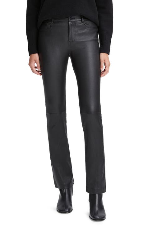 Balmain Zip-Detailed Low-Rise Black Biker Leather Skinny Pants 40 FR / 8  U.S NEW