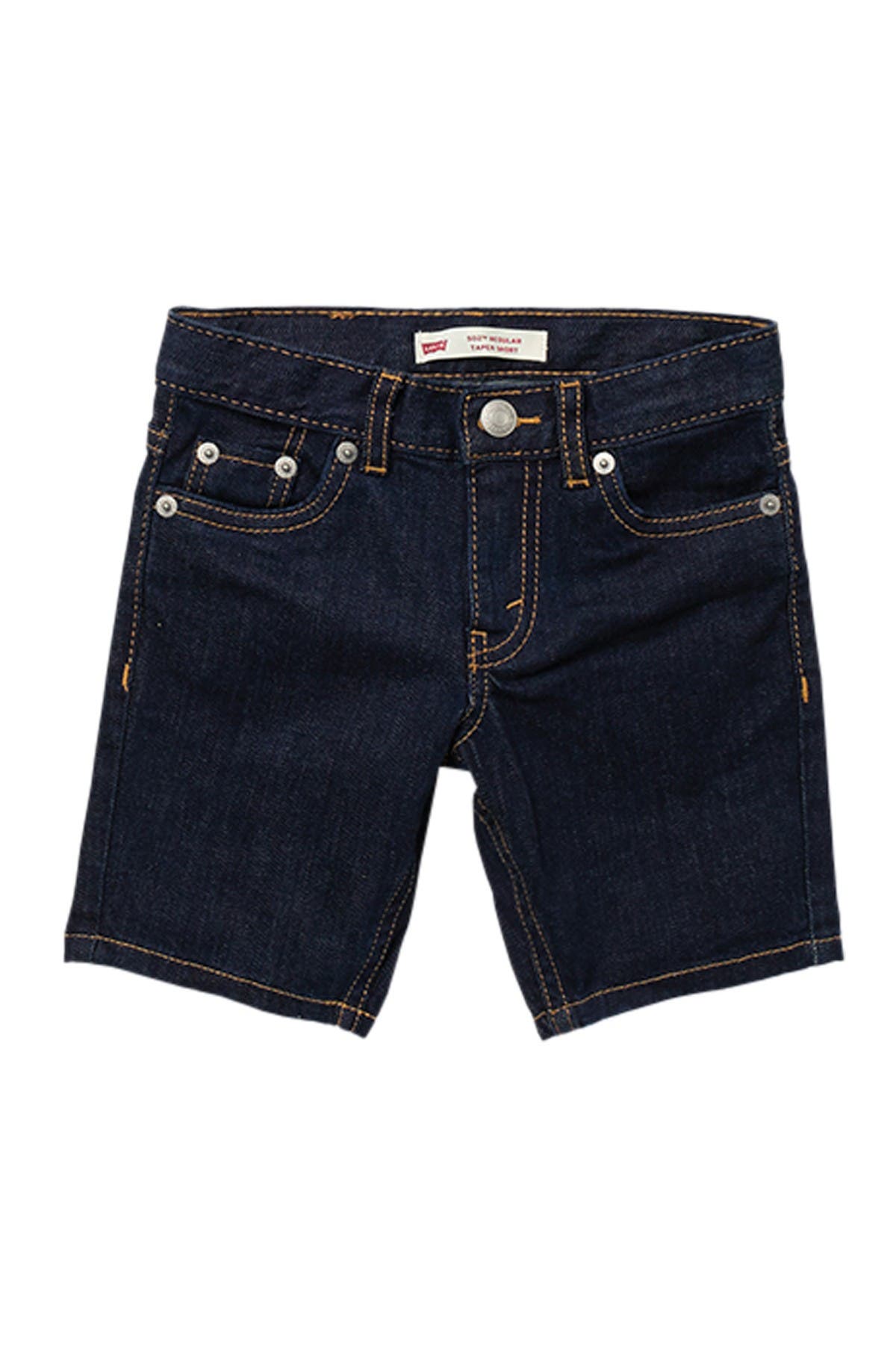 tapered denim shorts