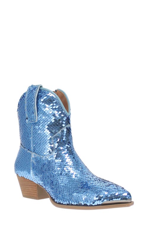 Bling Thing Sequin Western Bootie in Blue