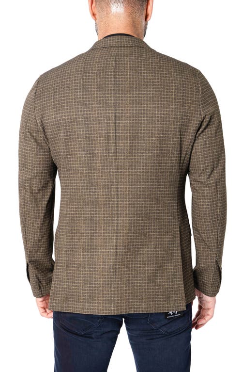 Maceoo Descartes Unconstructed Check Vortex Brown Blazer In Brown