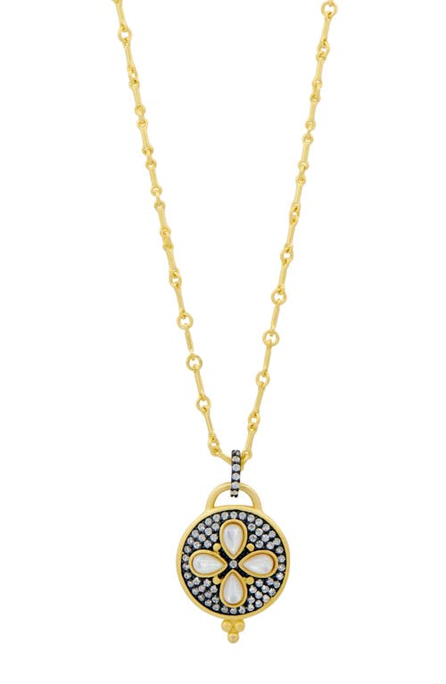 FREIDA ROTHMAN Brooklyn in Bloom Pendant Necklace in Gold And Black
