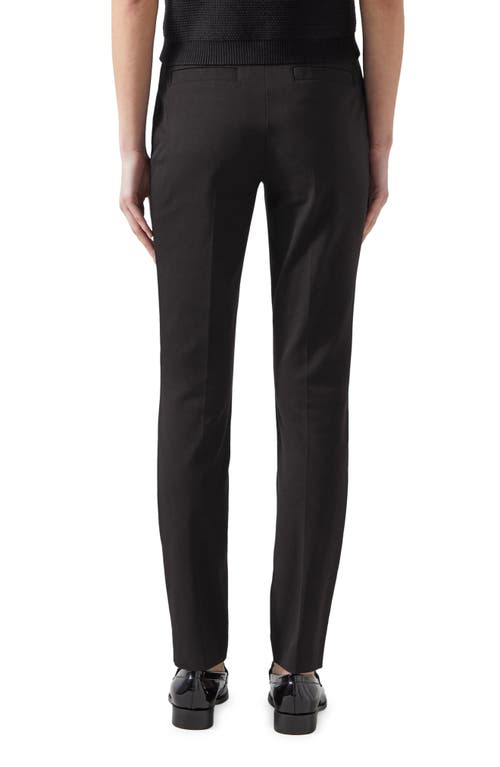 Shop Lk Bennett Esen Cotton Blend Stretch Twill Pants In Black