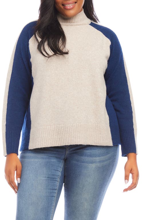 Shop Karen Kane Colorblock Mock Neck Sweater In Multi Color