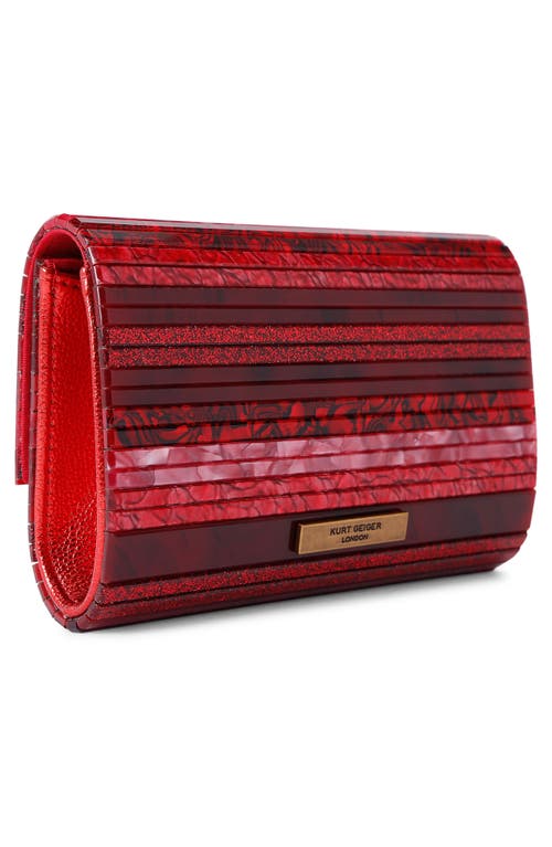 Shop Kurt Geiger London Party Eagle Clutch In Open Red