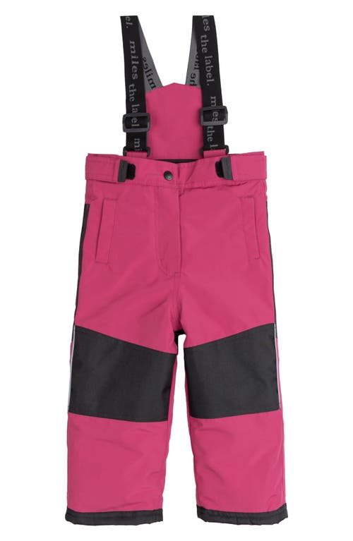 Shop Miles The Label Kids' Snow Bib Overalls In Dark Pink