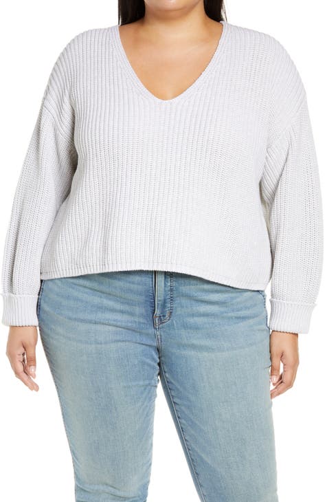 Mozart Cotton V-Neck Sweater (Plus)