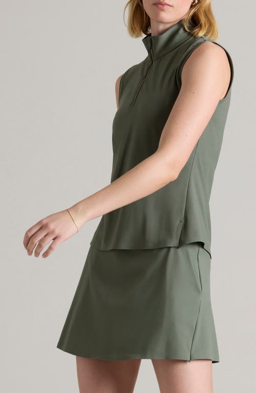 Shop Rhone Course To Court Sleeveless Half Zip Top In Olive Shadow