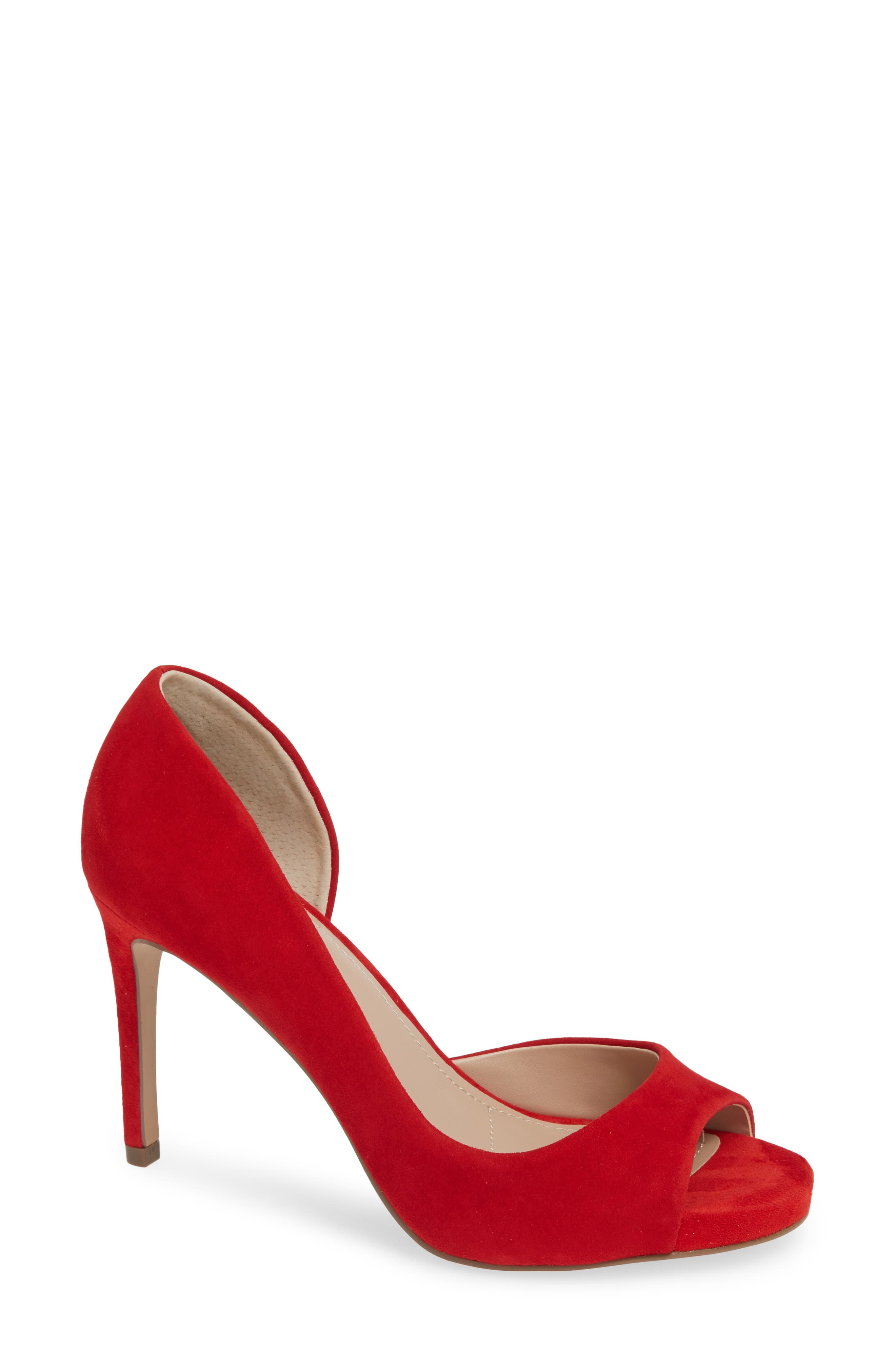 Charles By Charles David Chess Open Toe Pump- Red