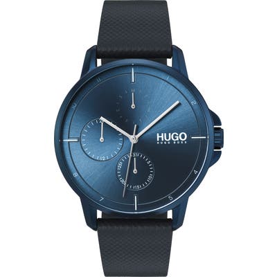 Hugo Leather Strap Watch, 42Mm