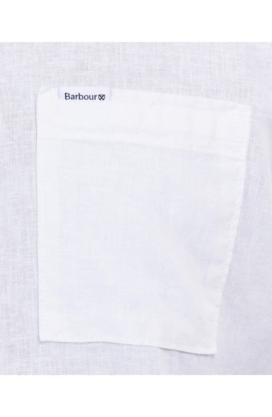 Shop Barbour Nelson Linen & Cotton Button-up Shirt In White