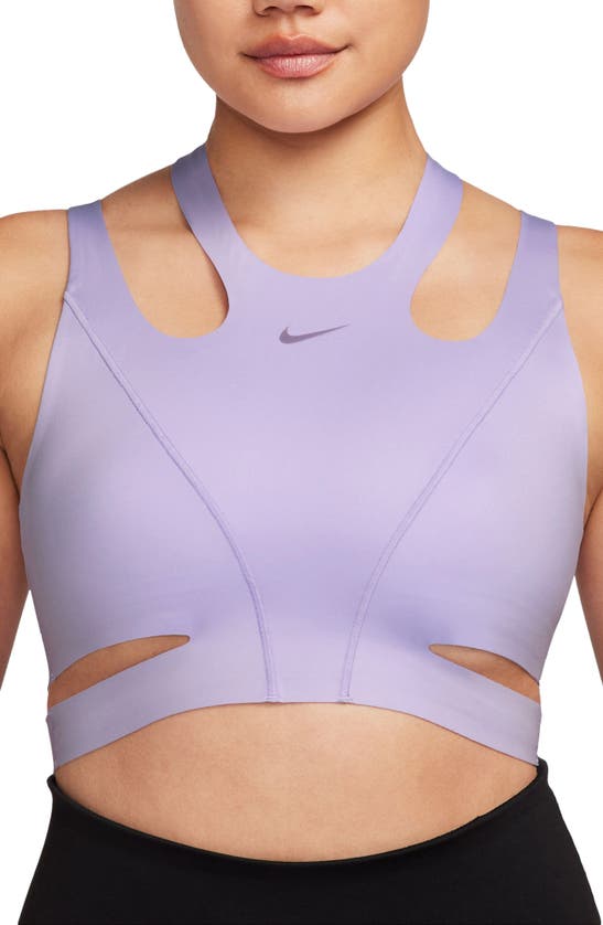 Shop Nike Futuremove Light Support Sports Bra In Lilac Bloom/ Clear