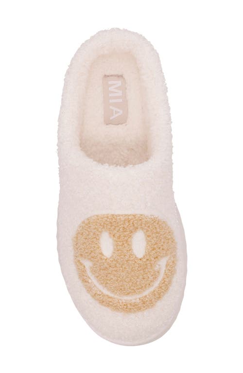 Shop Mia Icicle Faux Shearling Slipper In Beige Smiley