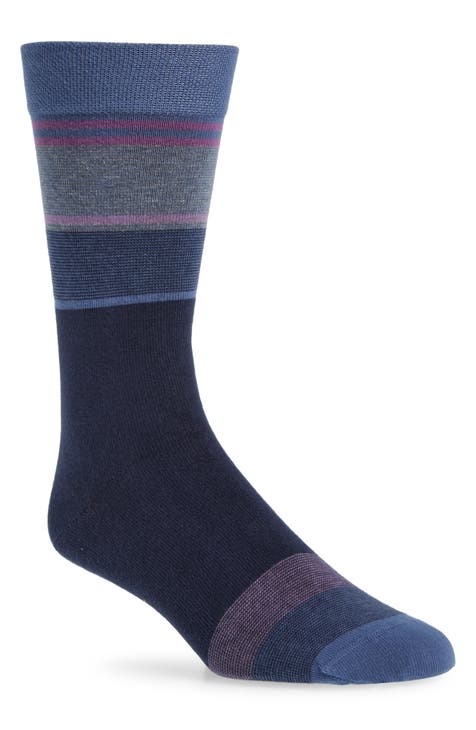 Ted Baker Hotday Vertical Stripe Organic Cotton Blend Dress Socks in Blue  for Men
