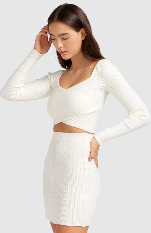 Belle & Bloom Forget Me Not Knit Crop In Cream